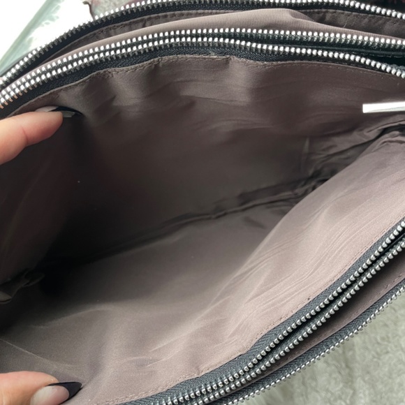 Black Matt & Nat Multi Compartment Purse with Silver Hardware - Picture 5 of 6